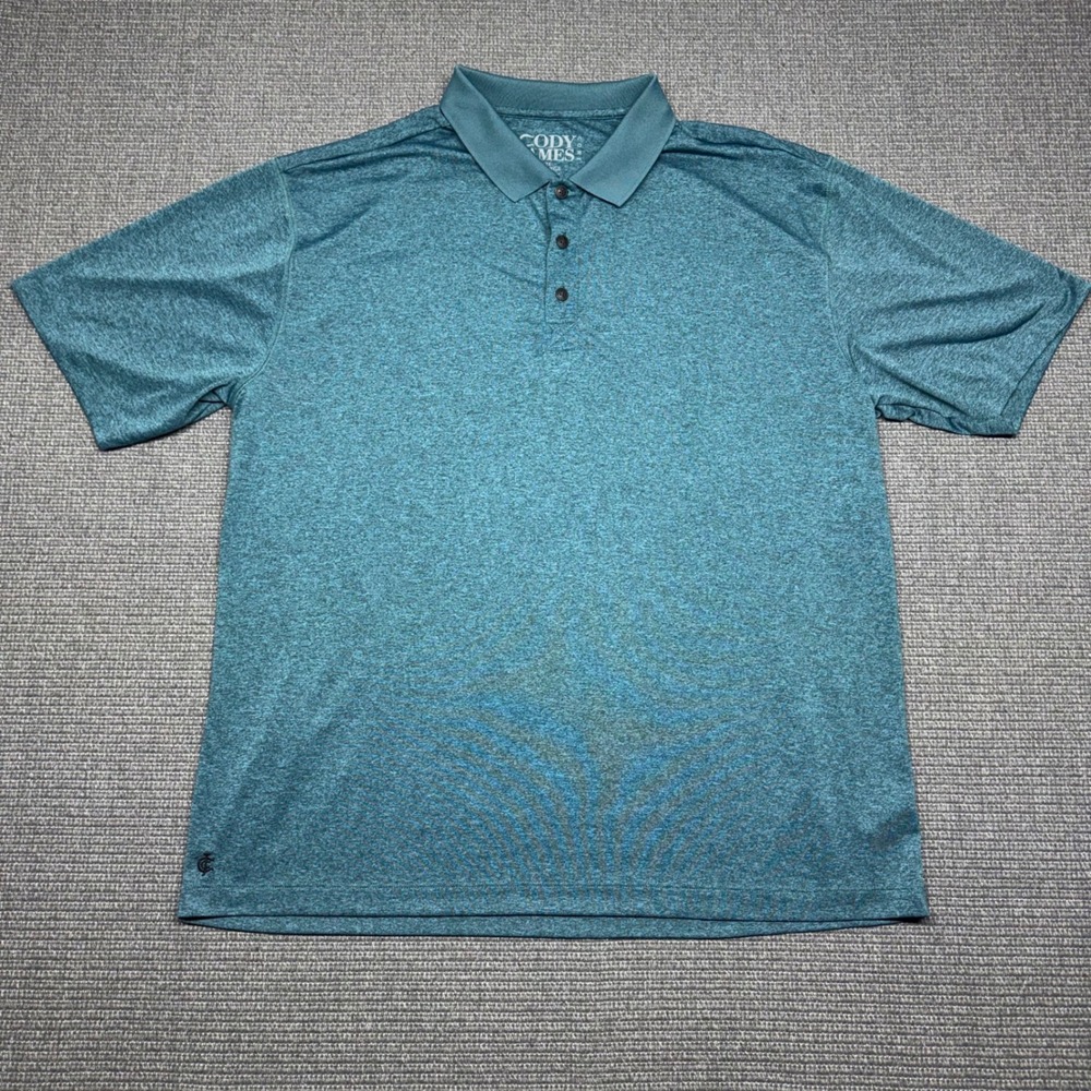 Cody James Core Mens XXL Teal Space Dye Performance Short Sleeve Polo Shirt